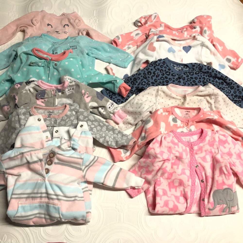 12 Baby Girls Pajamas Six Month
